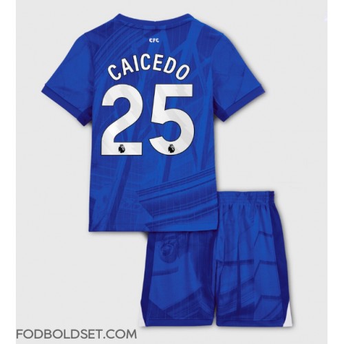 Chelsea Moises Caicedo #25 Hjemme Trøje Børn 2025-26 Kortærmet (+ Korte bukser)